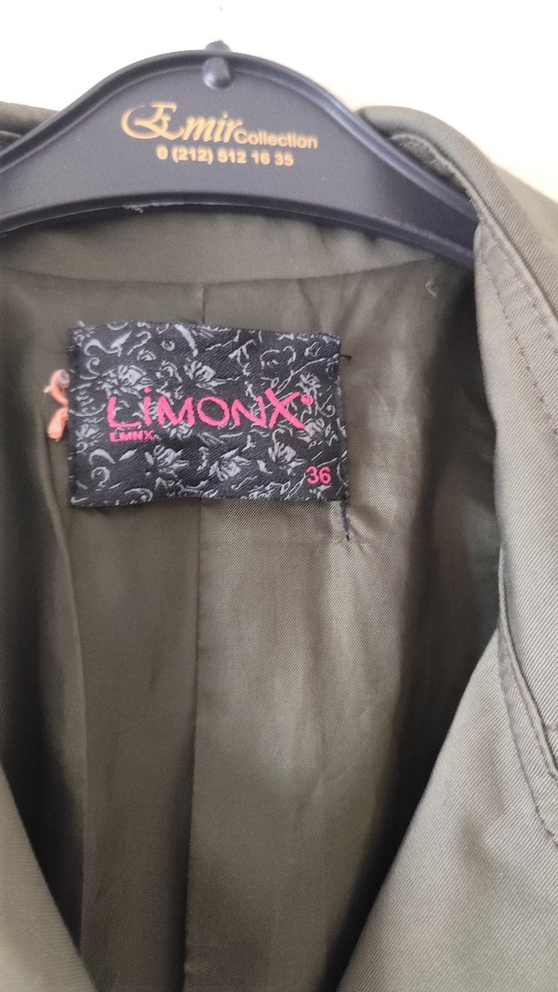 Düğmeli haki yeşili Midi Kadın Trençkot - Görsel 2