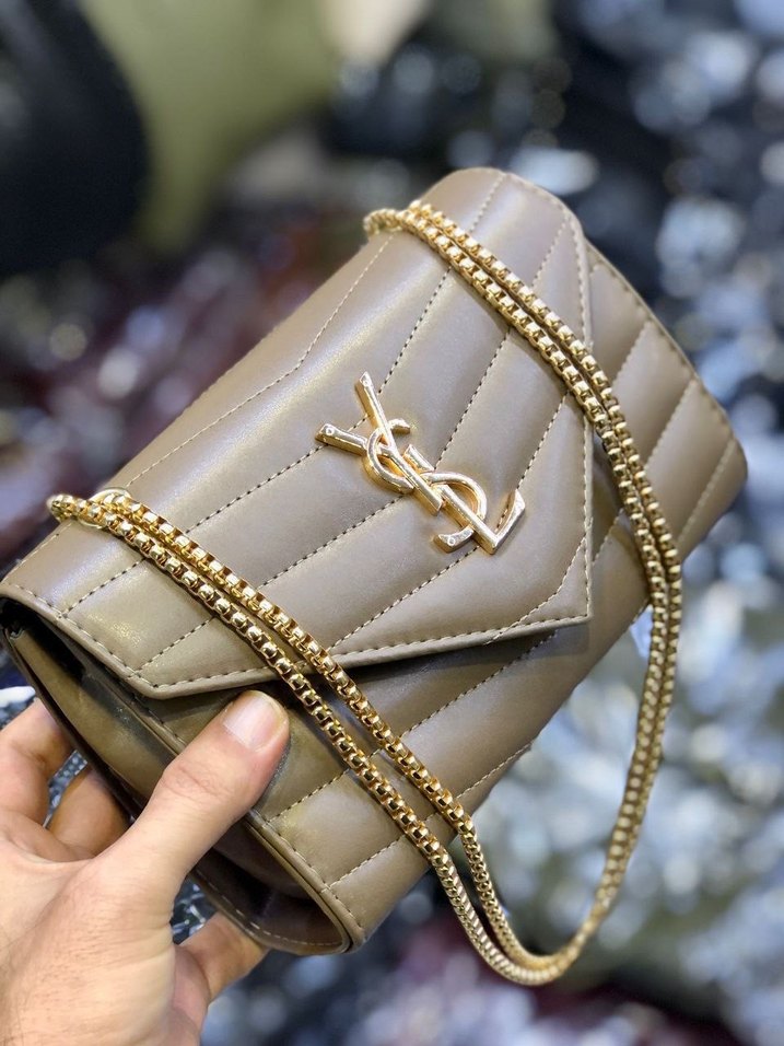 Altın Zincir Detaylı Siyah Deri Kadın Çanta - Görsel 5