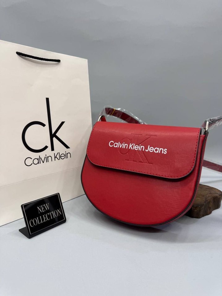 Calvin Klein Turuncu Deri Bel Detaylı Çapraz Çanta - Görsel 2