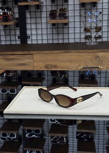 Klasik Zarif Zincir Detaylı Kahverengi Gözlük - Görsel 2