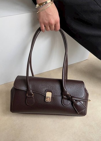 Klasik Kahverengi Deri Kadın Çanta - Görsel 3