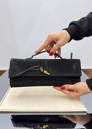 Bordo Payetli Süet Kadın Çanta - Görsel 3