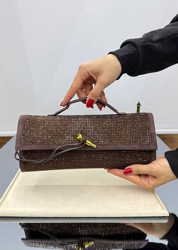 Bordo Payetli Süet Kadın Çanta - Görsel 2