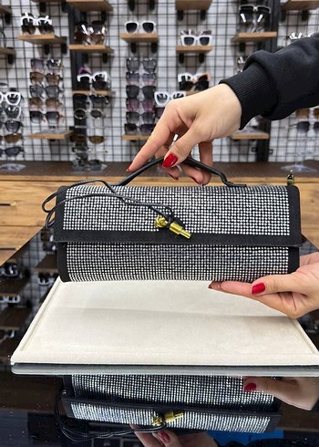 Bordo Payetli Süet Kadın Çanta - Görsel 4