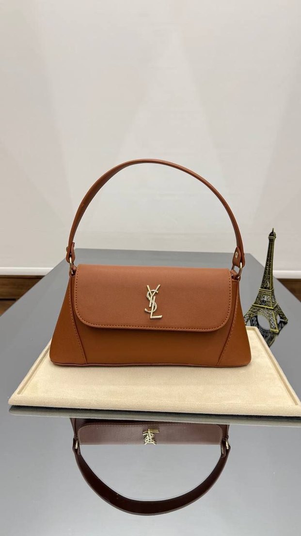 Kahverengi Deri Kadın Omuz Çantası - Görsel 2