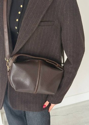 Minimalist Kahverengi Deri Kadın Çanta - Görsel 3