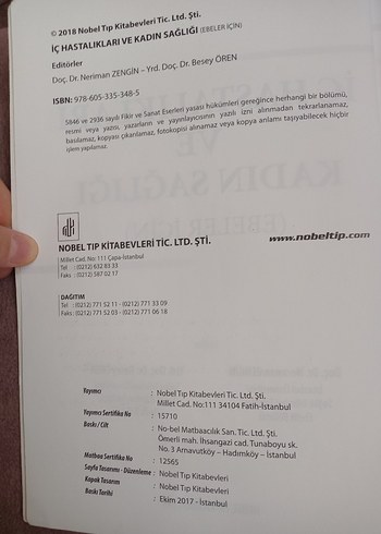 İç Hastalıkları ve Kadın Sağlığı Kitabı