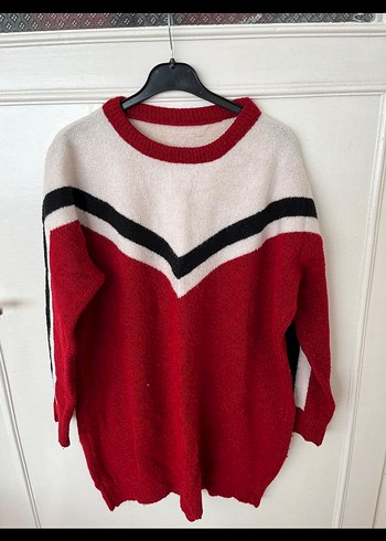 Renkli Çizgili Kadın Triko Kazak - Görsel 2