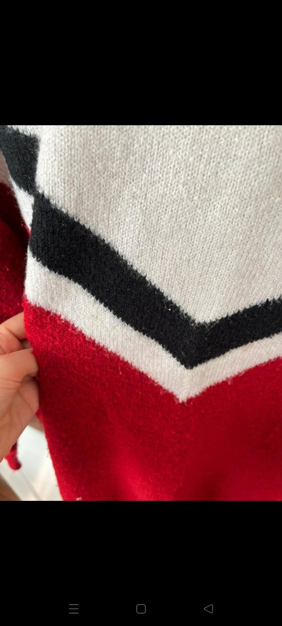 Renkli Çizgili Kadın Triko Kazak - Görsel 3