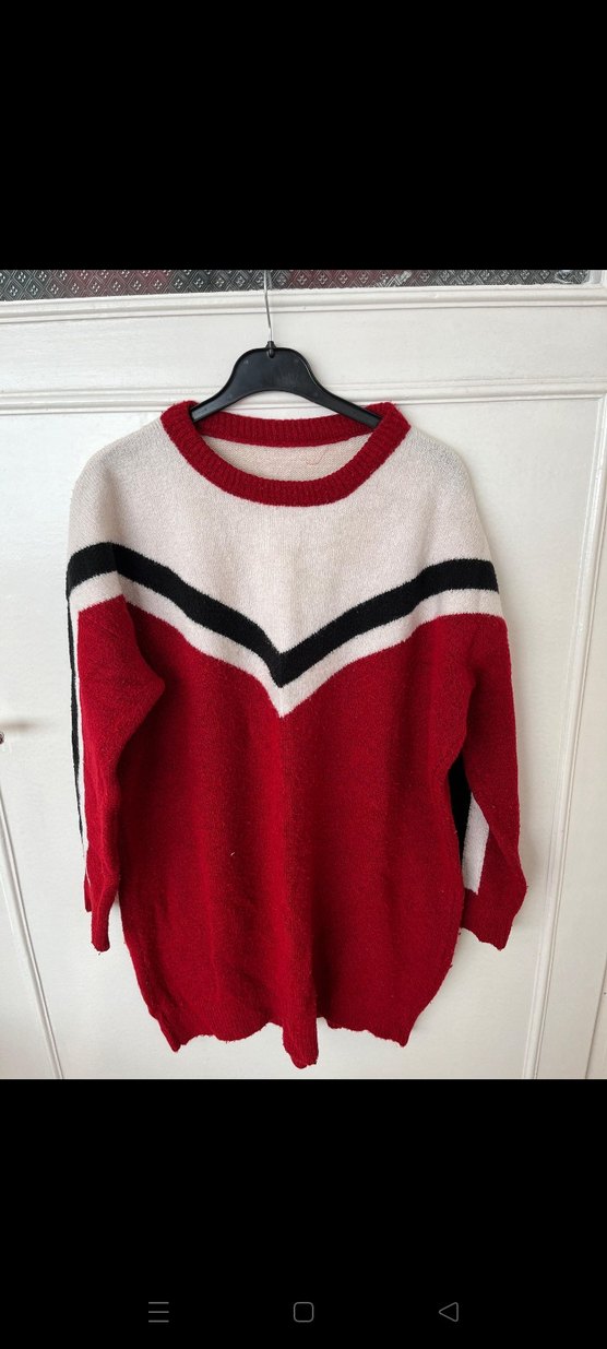 Renkli Çizgili Kadın Triko Kazak - Görsel 2