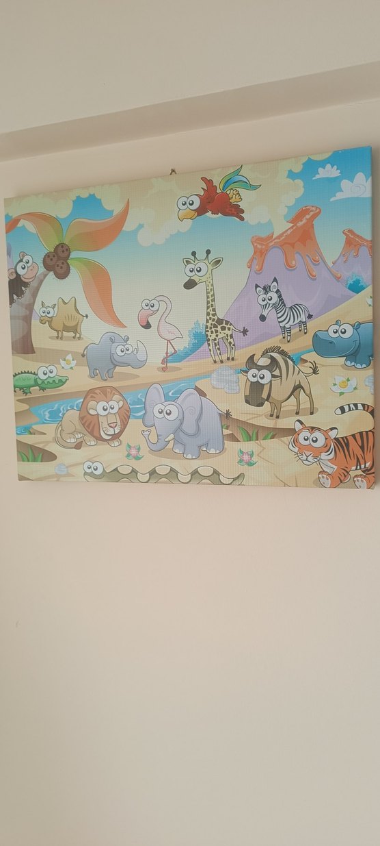 Çocuklar için renkli hayvan temalı tablo - Görsel 2