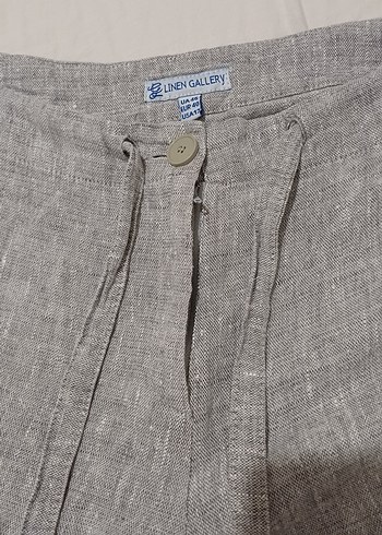 gri  Keten Kumaşlı  Pantolon - Görsel 5