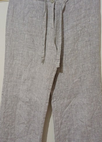 gri  Keten Kumaşlı  Pantolon - Görsel 2
