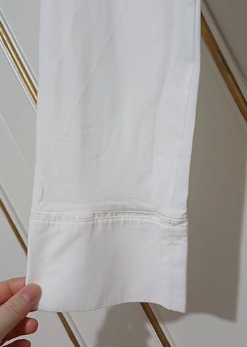 Drapeli Beyaz Uzun Kollu Pamuk sabahlık - Görsel 8