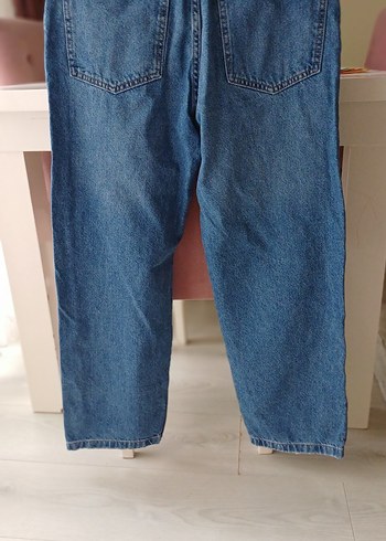 Kadın Mavi Bol Kesim Midi Kot Pantolon - Görsel 2