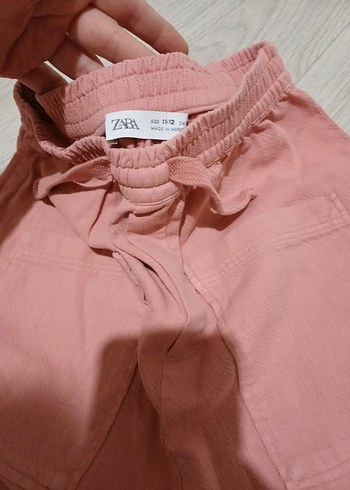 Pembe Keten Rahat Kesim Kadın Pantolon - Görsel 5