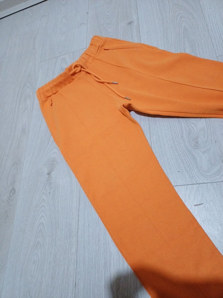 Turuncu Fermuarlı Kadın Eşofman Altı - Görsel 2