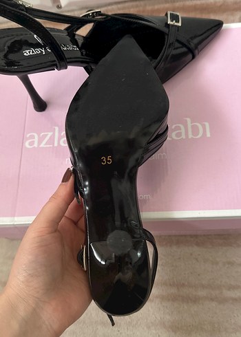 Klasik Siyah Rugan Tokalı İnce Topuklu Stiletto - Görsel 4