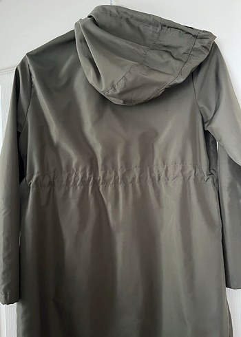 haki Kadın Uzun Fermuarlı Yağmurluk - Görsel 5