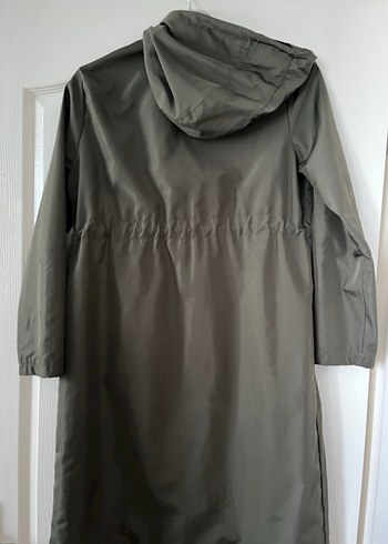 haki Kadın Uzun Fermuarlı Yağmurluk - Görsel 4