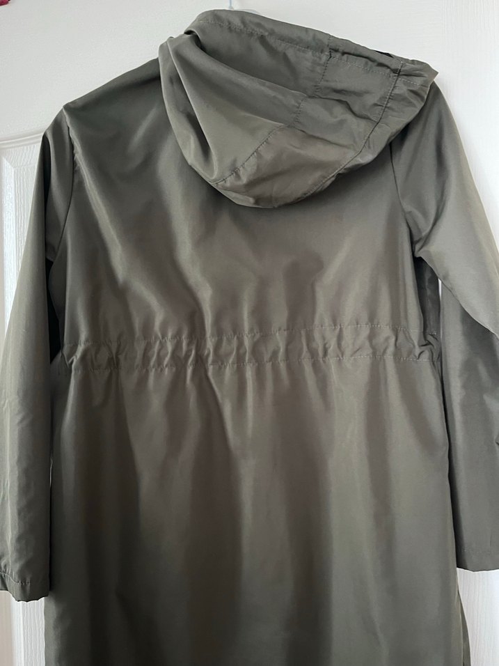 haki Kadın Uzun Fermuarlı Yağmurluk - Görsel 5