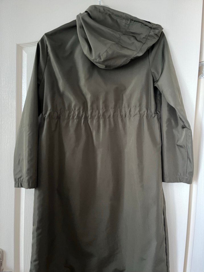 haki Kadın Uzun Fermuarlı Yağmurluk - Görsel 4