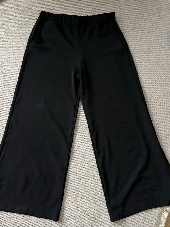 Siyah Rahat Kesim Kadın ayrobin Pantolon - Görsel 2