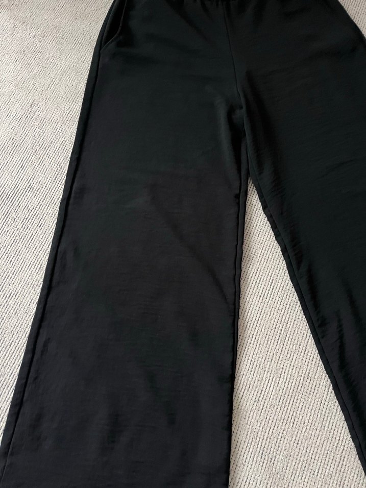 Siyah Rahat Kesim Kadın ayrobin Pantolon - Görsel 3