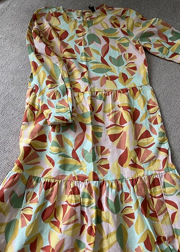 Uzun Kollu Renkli Bohem Elbise - Görsel 2