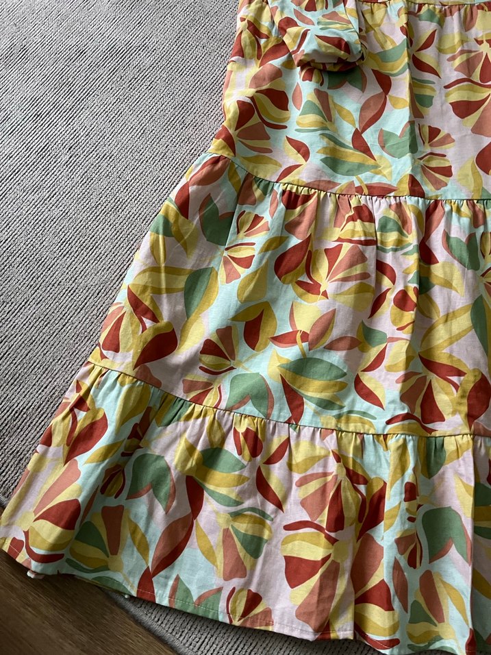 Uzun Kollu Renkli Bohem Elbise - Görsel 3