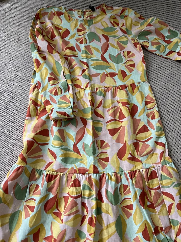 Uzun Kollu Renkli Bohem Elbise - Görsel 2