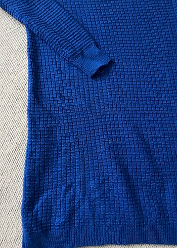 Kadın Mavi Örgü Uzun Kollu Triko Tunik - Görsel 4