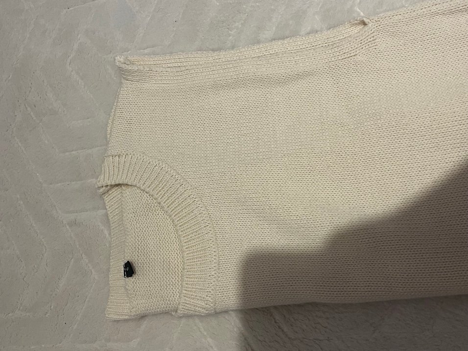 Bej Kolsuz Keten Triko Kadın Süveter - Görsel 3