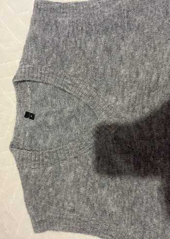 Gri Kadın Yün Triko Süveter - Görsel 6