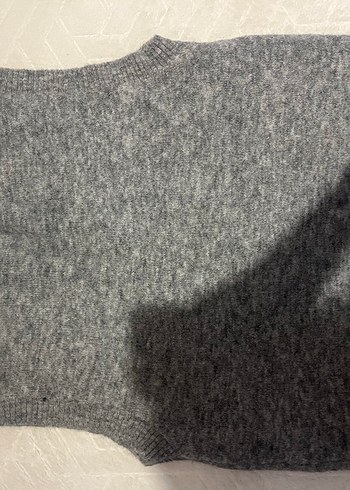 Gri Kadın Yün Triko Süveter - Görsel 4