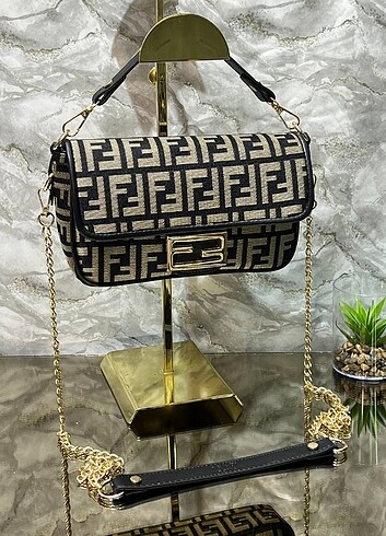 Fendi dokuma kumaş A kalite şık çanta 