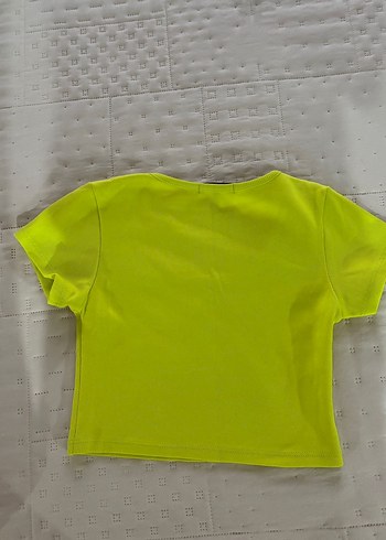 s Beden sarı Renk Sarı Mini Kadın Tişört, Kısa Kollu
