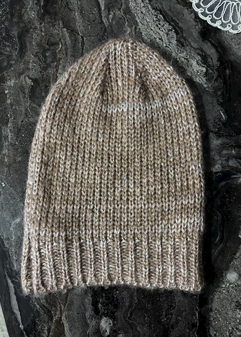 Örgü Bej Kadın Bere - Görsel 4