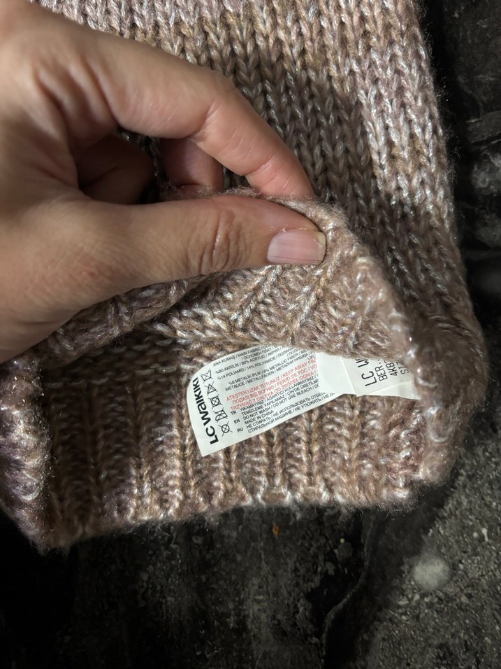 Örgü Bej Kadın Bere - Görsel 3