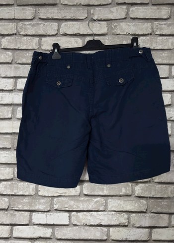 Kadın Koyu Mavi Bel Bantlı Kot Şort - Görsel 4