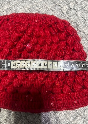 Kırmızı Örgü Kadın Bere ve Boyunluk Seti - Görsel 4