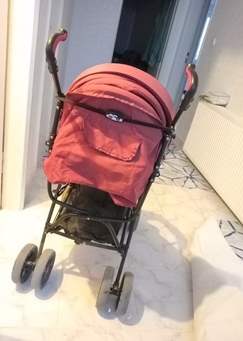 Koyu Kırmızı Bebek Arabası - Görsel 3