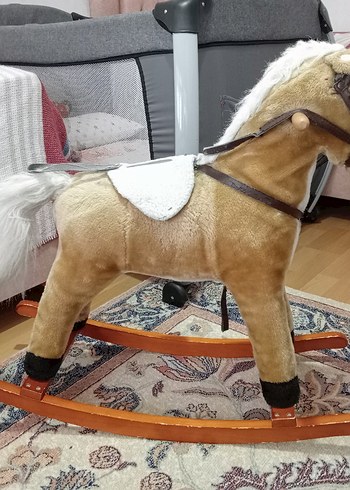 Açık Kahverengi Peluş Sallanan At - Görsel 3