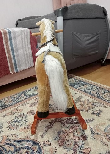 Açık Kahverengi Peluş Sallanan At - Görsel 4