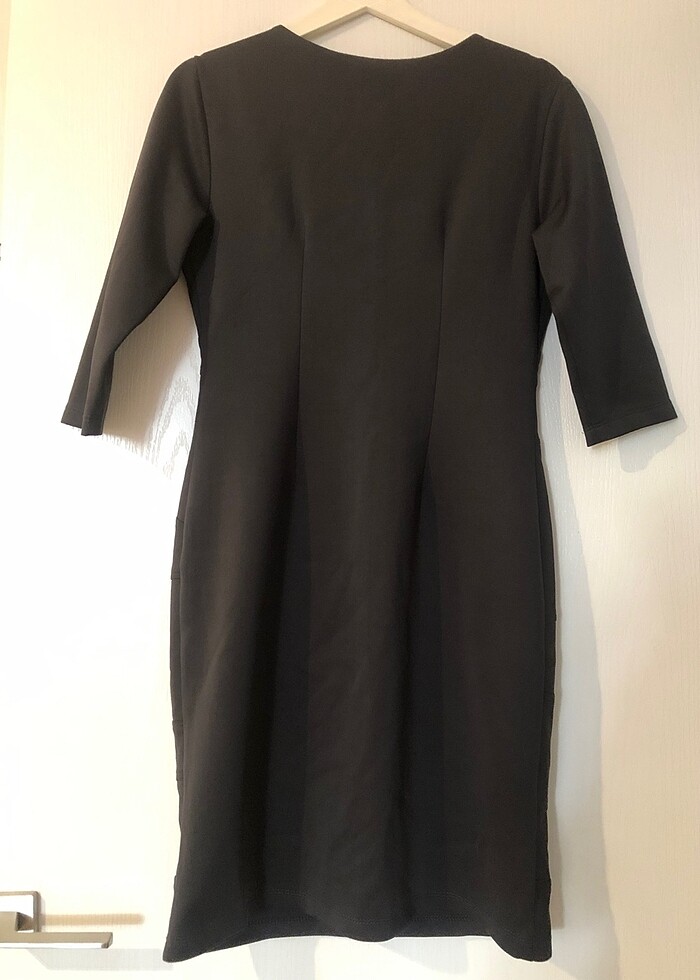 V Yakalı  Resmi Gün ve Gece, Ofis Stili Şık Elbise - Görsel 4