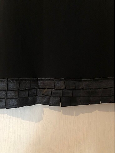 Siyah Resmi Gün ve Gece, Ofis Stili Saten Detaylı Şık Elbise - Görsel 6