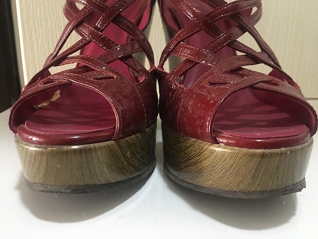 Dolgu Topuklu Yazlık Bayan Ayakkabı/Sandalet - Görsel 5