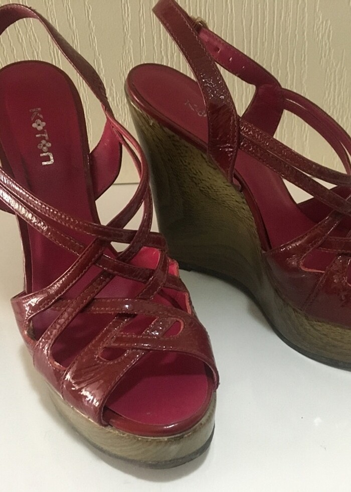 Dolgu Topuklu Yazlık Bayan Ayakkabı/Sandalet - Görsel 3