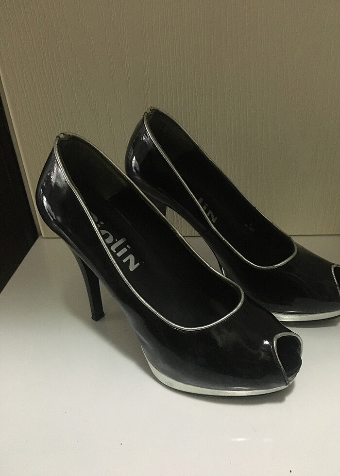 Siyah Rugan Abiye Bayan Yazlık Ayakkabı - Görsel 4