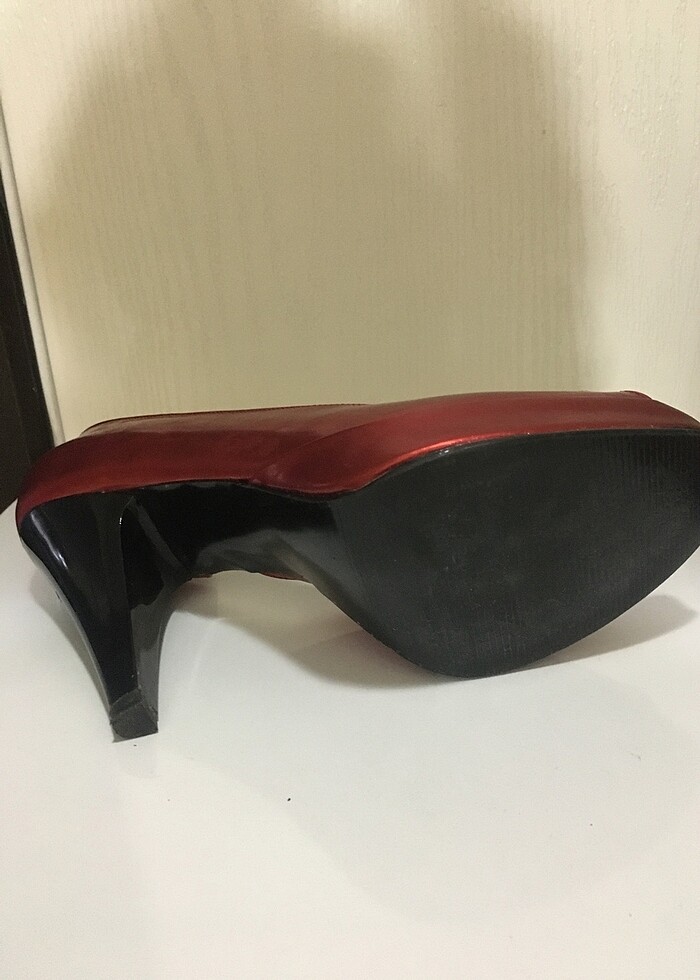 Kırmızı Rugan Abiye Ayakkabı - Görsel 4